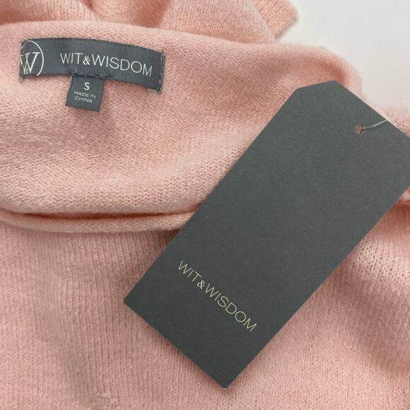 NWT WIT & WISDOM Cable Knit Star Sweater Pink Size Small Casual Soft Cozy - Picture 6 of 7